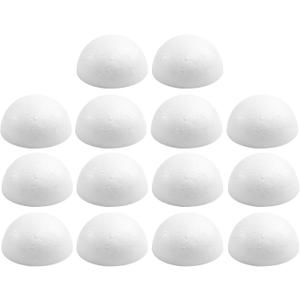 Crafjie 14PCS 4 Inchs Half Foam Balls White Half Round Polystyrene Foam Balls Craft Supplies Hemispherical Christmas Craft Ballfor DIY Home Craft Project and Art Decoration