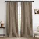 Extra Long 120 Inch Pinch Pleated Floor to Ceiling Curtains for Bedroom 2 Panels Set, Memory Trained Blackout Dual Layer Linen Soundproof Luxury Dark Brown Windows Curtain for Living Room 10 FT Length