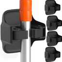 reliahom 5 Pack Broom Holder Wall Mount Mop Grippers No Drilling Self Adhesive Anti-Slip Mop Handle Hanger Dustpan and Broom Organizer Garage Storage Racks-Black