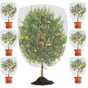 6-Pack 3.3ft x 2.3ft Drawstring Fruit Protection Bags and Garden Netting Covers, Ideal for Tomato Barrier, Vegetable and Flower Plants