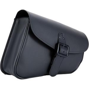 Motorcycle Swingarm Bag with Black Synthetic Leather, Swing Arm Bag Motorcycle Saddlebag Left Side Tool Bag Fit for Softail / Triangulated Swingarm Models Dyna Low Rider Fat Bob, An Adjustable Strap (Medium to Large)