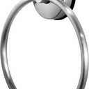 JOMOLA Towel Ring Suction Towel Holder for Bathroom Stainless Steel Kitchen Towel Rail Rack Drill Free Bath Towel Holder Bathroom Accessories Brushed Finish (Silver,1 Pcs)