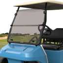 10L0L Golf Cart Windshields for Club Car DS (2000-up) HD Shatterproof Foldable Windproof Windshield UV Protection Golf Cart Front Windshield (Brown)