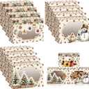 Eaasty 24 Pcs Christmas Cookie Boxes with Window Bulk 8.27 x 5.91 x 2.76 Inches Neutral Xmas Treat Boxes Bakery Gift for Holiday Party Favor Pastries, Cupcakes, Cookies, Donuts, Gift Wrapping(Neutral)