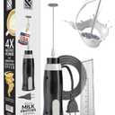 K-Brands Corded Electric Milk Frother with Plug in - Handheld Electric Whisk Stirrer Whipper - Foam Maker for Coffee, Latte, Cappuccino, Hot Chocolate  Powerful Drink Mixer