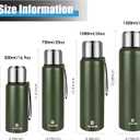 Insulated vacuum Thermo Bottle 1500ml/50.7oz with cup Stainless steel coffee bottles for hot and cold drink water flask.(Green,1500ml)