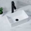 Vessel Sink Rectangle, 15" x 10" Bathroom Sink Above Counter, White Ceramic Bathroom Vessel Sink, Modern Countertop Bathroom Vanity Sink Art Basin