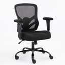 YFO Ergonomic Office Chair, Mesh Computer Desk Chair with Adjustable Back Lumbar Support and Armrests, Comfy Executive Rolling Swivel Task Chair for Home Office, Black