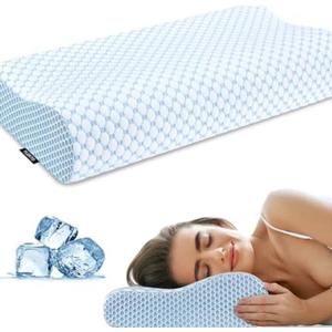 Cervical Pillow for Neck Pain Relief, Contour Memory Foam Pillows for Sleeping, Ergonomic Pillow Adjustable Orthopedic Cooling Pillow Bed Pillow Neck Support for Side Back Stomach Sleepers(Blue)