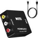 HDMI to RCA Adapter,HDMI to AV HD Audio Video Converter,1080P Mini RCA Composite CVBS Audio Video Converter Supports PAL/NTSC Compatible with PC/Laptop/Xbox/TV/Roku/Fire Stick (Black)