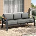 Garvee Outdoor Aluminum Patio Furniture 1 Pcs 3-Seat Outdoor Furniture, 1 Pcs 3-Seat Sofa