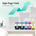 Compatible 774 664 Ink Bottle Replacement for Eps T774 T664 T774120-S Ink Cartridge Used with Eps EcoTank ET-4550 ET-3600 ET-16500 ET 4550 3600 16500(2Black 1Cyan 1Magenta 1Yellow 5 Pack)