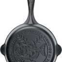 Victoria Cookware 6.5-Inch Amazonia Cast Iron Skillet, Decorative Preseasoned Frying Pan with Cast Design, Made in Colombia, Piraa