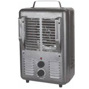 Comfort Zone 1500W Milkhouse Style Utility Space Heater – Portable Workshop & Garage Electric Heater with Adjustable Thermostat, 2 Heat Settings & Fan – All-Metal Housing & Safety Tip-Over Switch