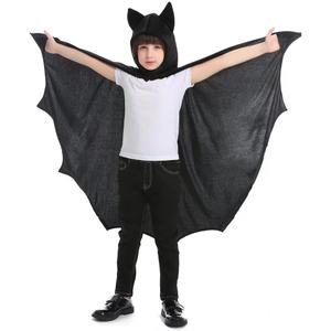 OLLULL Dress Up Cosplay Bat Cape Boys Girls Halloween hero Costumes Color Black (6-9 years old)