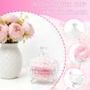 Large Body Powder Puff and Container, Glass Jar Dusting Powder Container with 2 Pcs Soft Large Dusting Powder Puff and Powder Spoon, Crystal Powder Container for Women Body Puff (Transparent)