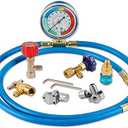 Lichamp A/C R134A Refrigerator Freon Recharge Kit with Bullet Piercing Valve, Piercing and Self-Sealing Can Tap 134A