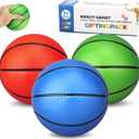 Mini Foam Basketball for Hoop, 5" Squeeze PU Balls for Over The Door Hoop, Replacement Balls for Kids Adults, Beach Indoor Outdoor Sport Game Gift Set 3 PCS (Rainbow) (Multicolored)