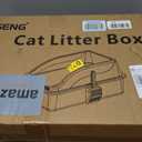Stainless Steel Cat Litter Box, Extra Large XL Odor Free Metal Litter Box with High Sides Lid, Open Top Litter Pan Include Scoop Easy Cleaning Kitty Cat Box Anti-Urine Leakage, Non-Sticky