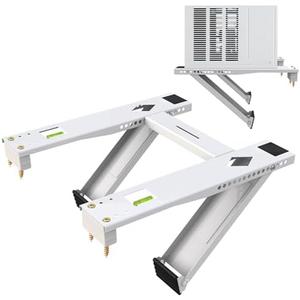 Aozzy Dual Arm Window Air Conditioner Support Bracket Heavy Duty 200lbs, for 5000-22000 BTU Units, Universal Window AC Mount Units Fits Single/Double Hung Windows with Anti-Vibration Pads