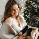 Janinka 12 Pcs Black Christmas Velvet Bows 6 Inch Rustic Wreath Gift Bows Vintage Xmas Velvet Ribbon Bow Ornaments for Xmas Farmhouse Tree Garland DIY Craft Wrapping Decorative