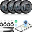 3 x 2026 New [Apple MFi Certified] Air Tracker Tags-4 Pack (iOS Only), Tukio Bluetooth Tracker for Apple Find My, Replaceable Battery, Key Finder and Item Locator Smart Tag for Keys, Bag, Luggage and More