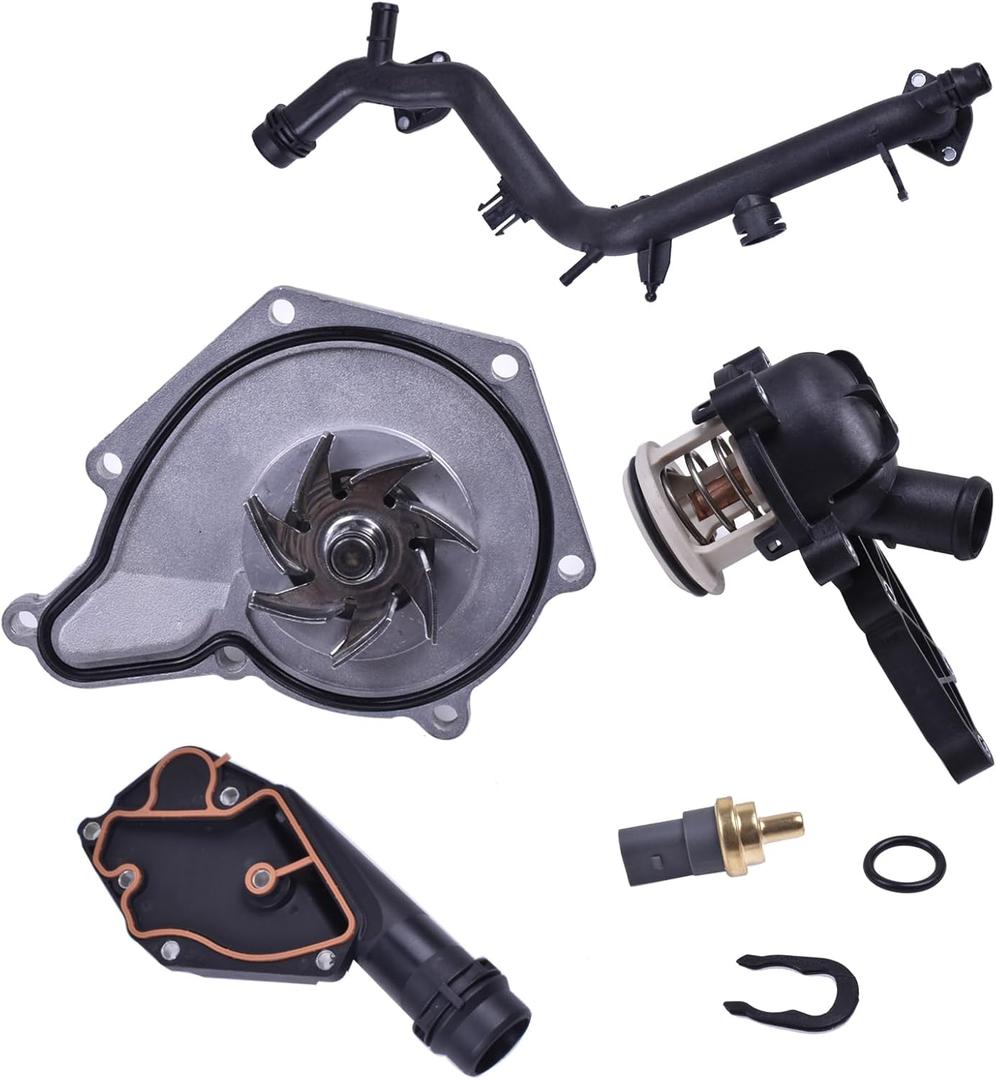 Engine Cooling System Kit compatible with Audi A4 Quattro 2009, A5 Quattro 2008-2010, Q5 2009-2012 Replace 06E121045J 06a919501A 06E121168B 032121142 06E121018G