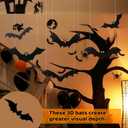 2 x 12 Pack Halloween Decorations Hanging Bats - 3 Style Scary Hanging Bat Set with 3D Bats Sticker, Outdoor Scary Flying Bats Set for Yard, Haunted House, Party - Indoor Outdoor Waterproof Decor
