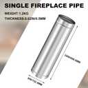 Yaocom 1 Pcs 6 x 24" Silver Stove Pipe, Stainless Steel, 6" Inner Diameter