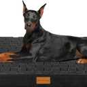 Patas Lague Orthopedic Jumbo Dog Bed for Extra Large Dogs 56''X40'', Waterproof Soft Warm Comfortable Egg Crate Foam Jumbo Pet Beds Mat with Removable Washable Cover and Nonskid Bottom, Black