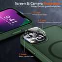 MOCCA Strong Magnetic for iPhone 13 Case, [Compatible with Magsafe][Screen Protector+Camera Lens Protector] Translucent Matte Back Slim Shockproof Case for iPhone 13 Phone Case 6.1", Midnight Green