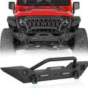 Hooke Road Mid Width Front Bumper Offroad Bumper w/Winch Plate compatible with Jeep Wrangler JK & JL 2007-2026 & Gladiator JT 2020-2026