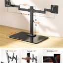 ErGear Freestanding Dual Monitor Stand for 17 to 32 Inch Screens, Computer Monitor Mount for 2 Screens, Dual Monitor Arm with Tempered Glass Base, VESA Mount Desk Stand Holds 22 lbs per Arm