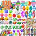 130 Pcs Party Favors for Kids, Easter Basket Egg Fillers, Treasure Box Toys, Classroom Prizes, Pinata Filler Goodie Bag Stuffers, Treasure Chest, Carnival Prize Box Toys for Boys Girls 4-8-12