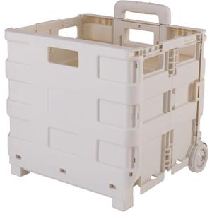 Simplify Large Tote & Go Collapsible Utility Cart | Dimensions: 16.5"x 14.6"x 15.8" | Portable | Collapses |77 Pound Capacity | Durable | White