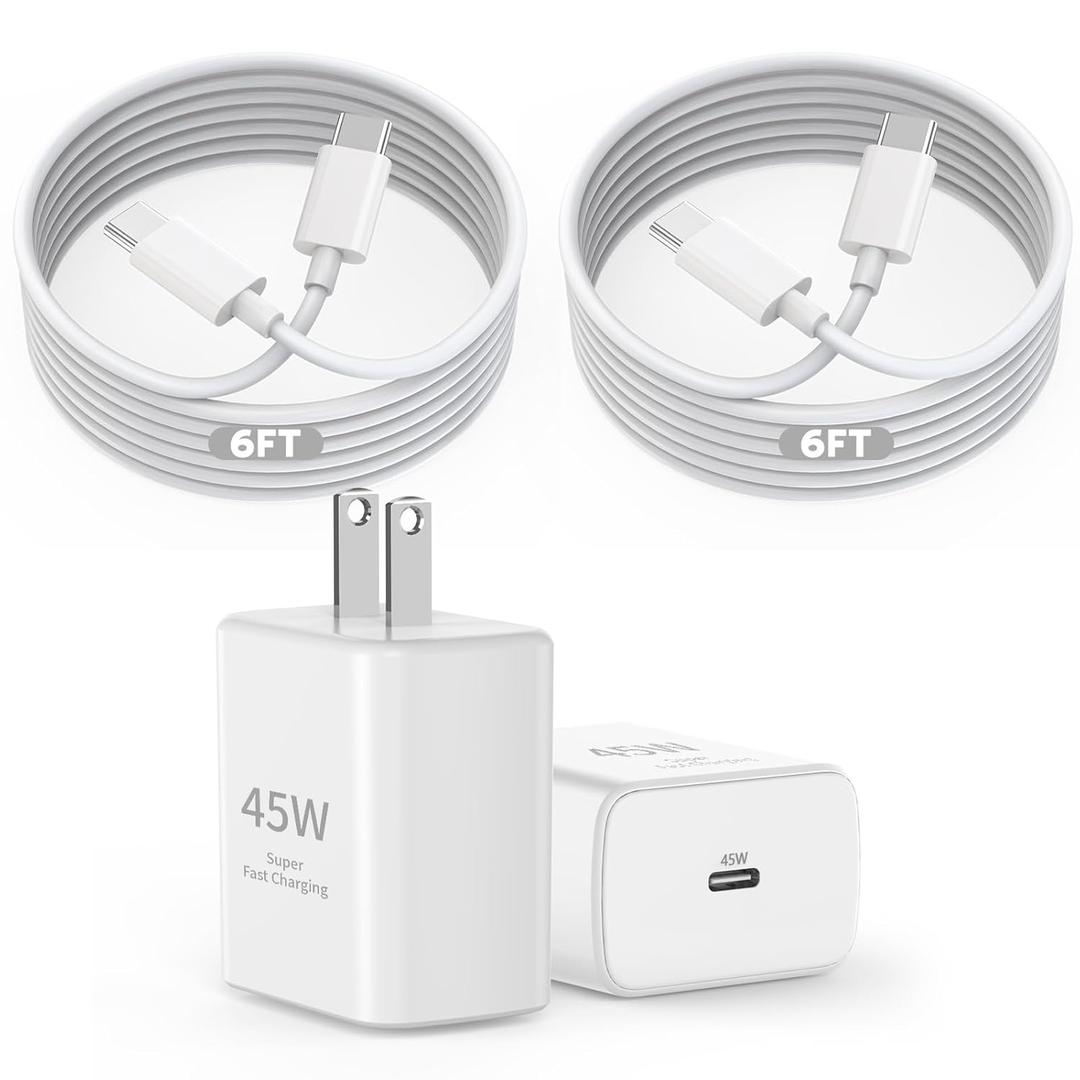 [Apple MFi Certified]Fast Charging USB C Cable for iPhone 17 16 15 Pro, 2Pack Long 6Foot Type C Charger Cord 45W USB C Charger Block Quick Charging for iPhone 17 Air/17 16 15 Pro/Plus/Pro Max,iPad Pro
