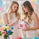 Elegant Pink Wedding Carriage Gable Boxes - Mini Candy Case with Ribbon for Party Favors, Bridal Shower, and Table Decorations