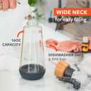 Full Circle Bottle Service - Refillable Glass Spray Bottle for Cleaning - Versatile Stream & Mist Options, Bamboo, Silicone Boot - Ideal for Non-Toxic Solutions & Plant Care, 16oz, Gray