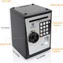 Lyght Mini ATM Savings Bank for Real Money, Electronic Voice Piggy Banks, Fingerprint Password, Kids Safe Box, Cool Stuff Gift for Boys and Girls Silver/Black