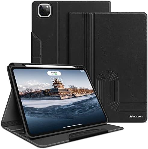 H HOLIMET Case for iPad Pro 12.9 6th/5th/4th/3rd Generation 2022 2021 2020 2018 with Pencil Holder Vegan Leather Smart Auto Sleep/Wake