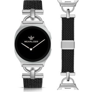 Wearlizer Braided Magnetic Band Compatible with Samsung Galaxy Watch 8 Band 40mm 44mm/Galaxy Watch 8 Classic 46mm, Designer D-Shape Stretchy Elastic Nylon Strap Wristband for Galaxy Watch 8 Women Men
