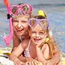 Kids Snorkel Set Dry Top Snorkeling Gear for Kids Youth Boys Girls Junior Age 5-15,Tempered Glass Swimming Diving Mask and Snorkel Set 180 Degree Panoramic View
