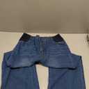 MakeMeChic Women's Maternity Jeans Loose Wide Leg Over The Belly Straight Pregnancy Jeans Denim Pants (Blue, L)