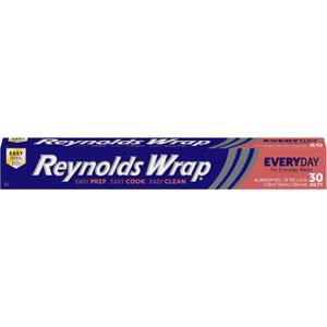 Reynolds Wrap Everyday Strength Aluminum Foil Roll, Freezer Safe and Grill Safe, Great for Foil Packets and Home Cooking, 12 Inches Wide, 30 Total Sq. Ft.