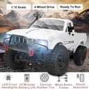 GoolRC RC Truck, WPL C24-1 RC Crawler 1/16 Scale Remote Control Car, 4WD All Terrain Off Road Pickup Truck, 2.4GHz RC Climbing Car with LED Light, 2 Batteries for Adults (White)