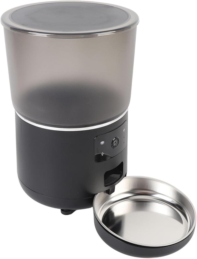 Automatic Cat Feeder 4L, APP Control Pet Dry Food Dispenser with Time & Portion Control, USB Cable or 3 AA Batteries Powered, Anti Clogging Design (US Plug #11)