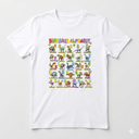 Types of Dinosaurs Alphabet A-Z ABC Dino Boys Kids Girls T-Shirt (Small, White)