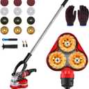 YUCHENGTECH 3 Head Concrete Grinder 4" Concrete Floor Grinder 2800W 6 Speed Concrete Surface Planer with Dust Extraction Shroud & Extendable Rod for Grinding Concrete Cement Marble Granite