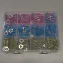 360Pcs Heat Shrink Ring Wire Connectors#10,1/4",5/16",3/8"(3 Colors/4 Sizes)12-10 16-14 22-16 Gauge Waterproof Automotive Marine Electrical Terminals KitInsulated Crimp Connector Assortment