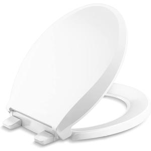 KOHLER 4639-RL-0 Cachet ReadyLatch Round-Front Toilet Seat, Quiet-Close Lid, Contoured Seat, Grip-Tight Bumpers and Installation Hardware, White